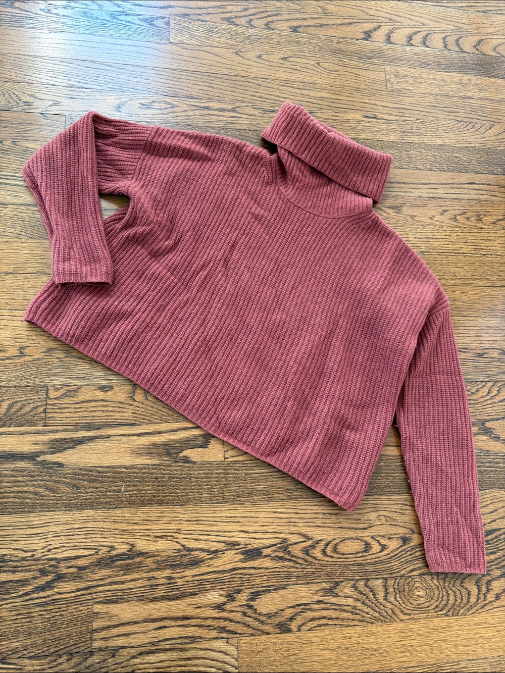 Madewell resourced cashmere wool Ribbed Turtleneck Sweater - Dusty Rose, xS